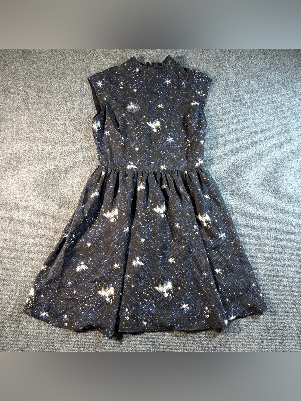 STAR WARS Sleeveless Dress Tie Fighter Size Medium Womens Black Galaxy Print